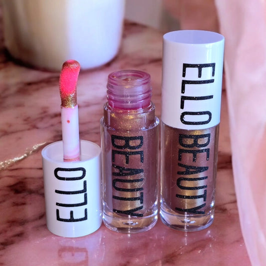 Gold-Pink Stain Lipgloss Scented Chocolate Hazelnut Latte 🍫 ☕️